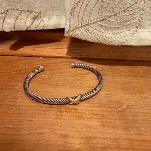 David Yurman Silver and Gold Cuff Bracelet